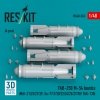 RESKIT RS48-0565 FAB-250 М-54 bombs (4 pcs) (MiG-21/23/27/29, Su-7/17/20/22/24/25/27/30/ YAK-130) (3D Printed) (1/48)